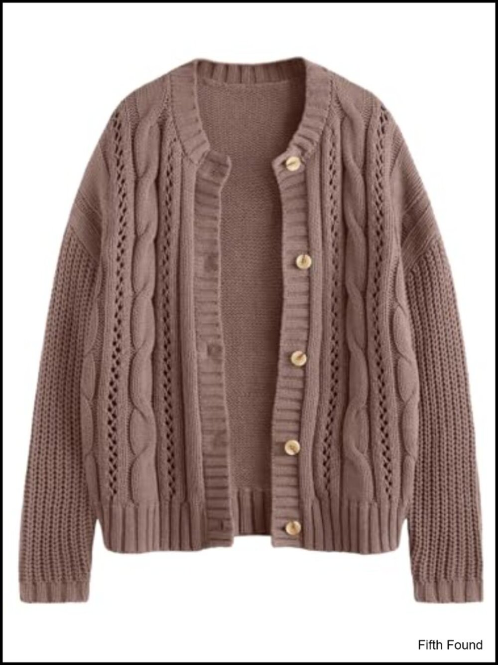 Cable Knit Button Up Cardigan Chunky Crochet Sweater Women